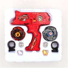 Metal Fusion Beyblade Burst Launcher Set with 2 Beyblade Rotate Rapidity Fight Masters Kids Toy Gift Red   